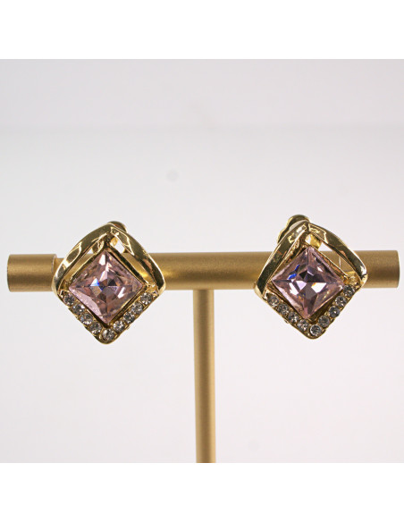 Klipsy do Uszu Lolita Accessories Klips do UCHA RÓŻOWE KRYSZTAŁKI