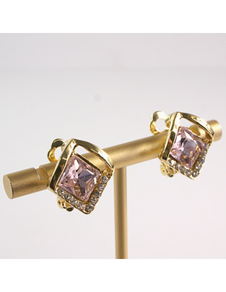 Klipsy do Uszu Lolita Accessories Klips do UCHA RÓŻOWE KRYSZTAŁKI