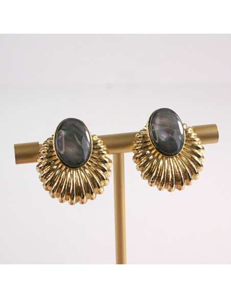 Klipsy do Uszu Lolita Accessories Klips do UCHA ZŁOTA MEDUZA GRAFITOWY