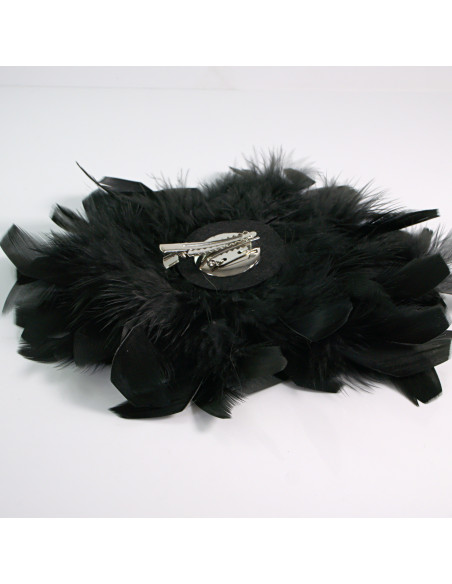 KWIAT Z PIÓR  BROSZKA PRZYPINKA PIÓRA  LOLITA AKCESORIA 16 CM XL