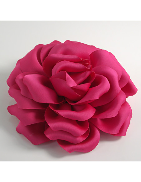 KWIAT Z MATERIAŁU BROSZKA PRZYPINKA LOLITA AKCESORIA 14 CM RÓŻOWY FUKSJA