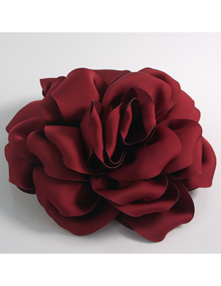 KWIAT Z MATERIAŁU BROSZKA PRZYPINKA LOLITA AKCESORIA 14 CM BORDOWY