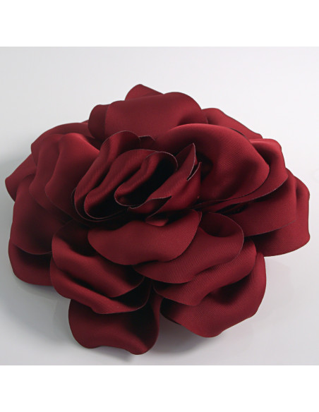KWIAT Z MATERIAŁU BROSZKA PRZYPINKA LOLITA AKCESORIA 14 CM BORDOWY