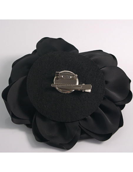 KWIAT Z MATERIAŁU BROSZKA PRZYPINKA LOLITA AKCESORIA 14 CM CZARNY