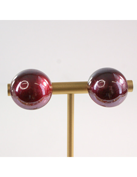 KLIPSY DO USZU LOLITA AKCESORIA ELEGANCKIE BORDOWE PERŁY