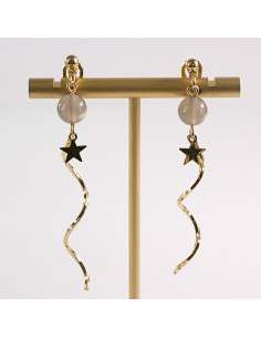 KLIPSY DO USZU LOLITA AKCESORIA DŁUGIE ŚWIDERKI  z KAMIENIEM