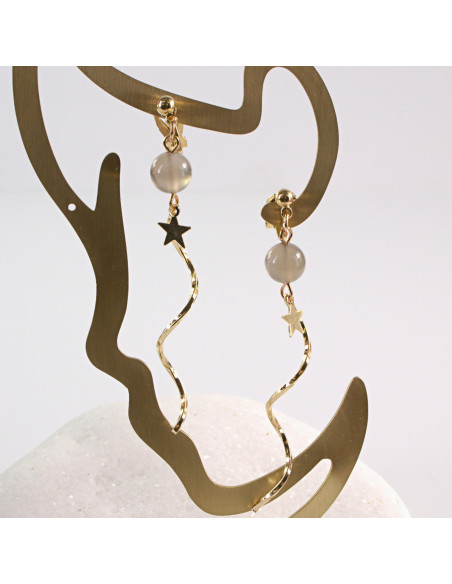 KLIPSY DO USZU LOLITA AKCESORIA DŁUGIE ŚWIDERKI  z KAMIENIEM