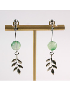 KLIPSY DO USZU LOLITA AKCESORIA DŁUGIE LISTKI  z KAMIENIEM