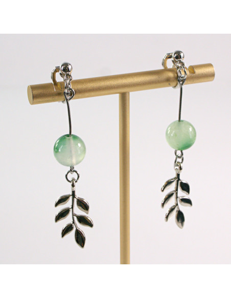 KLIPSY DO USZU LOLITA AKCESORIA DŁUGIE LISTKI  z KAMIENIEM