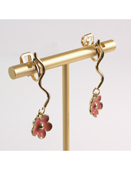 KLIPSY DO USZU LOLITA AKCESORIA ŚWIDERKI Z KWIATKAMI