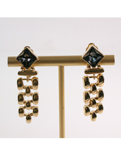 KLIPSY DO USZU LOLITA AKCESORIA GRAFITOWY ZŁOTE ŁAŃCUSZKI