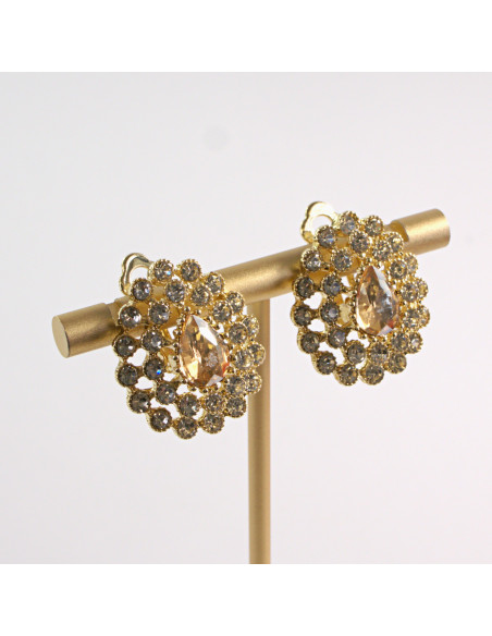 KLIPSY DO USZU LOLITA AKCESORIA CRYSTAL ZŁOTE ŁEZKI