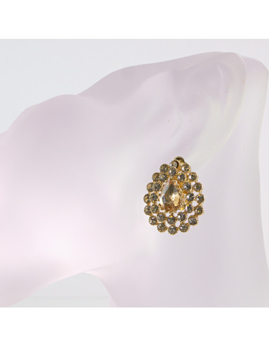 KLIPSY DO USZU LOLITA AKCESORIA CRYSTAL ZŁOTE...