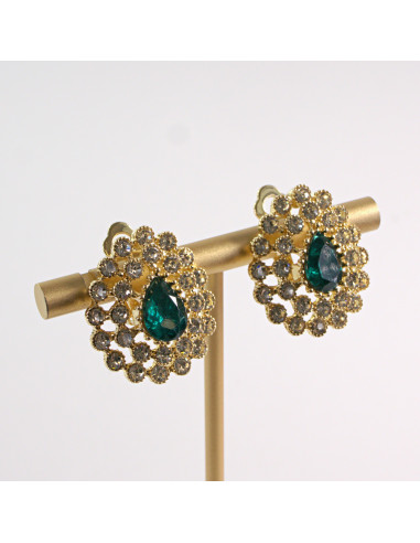 KLIPSY DO USZU LOLITA AKCESORIA CRYSTAL ZIELONE...