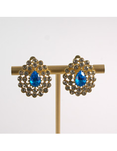 KLIPSY DO USZU LOLITA AKCESORIA CRYSTAL ZŁOTE ŁEZKI