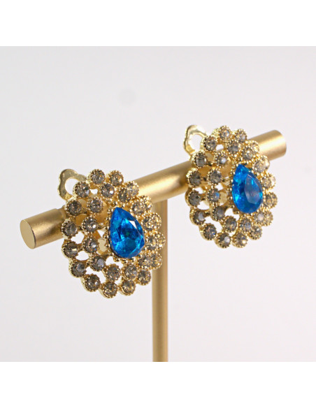 KLIPSY DO USZU LOLITA AKCESORIA CRYSTAL ZŁOTE ŁEZKI