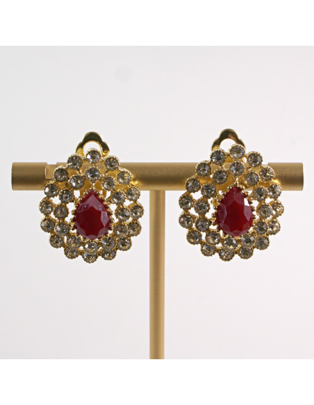 KLIPSY DO USZU LOLITA AKCESORIA CRYSTAL ZŁOTE ŁEZKI