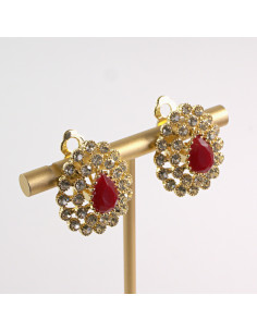 KLIPSY DO USZU LOLITA AKCESORIA CRYSTAL ZŁOTE ŁEZKI 2