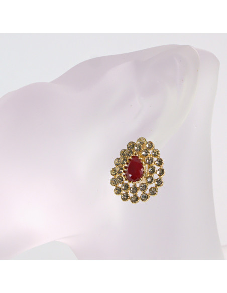 KLIPSY DO USZU LOLITA AKCESORIA CRYSTAL ZŁOTE ŁEZKI