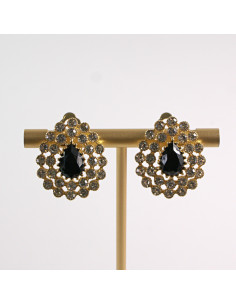 KLIPSY DO USZU LOLITA AKCESORIA CRYSTAL ZŁOTE ŁEZKI