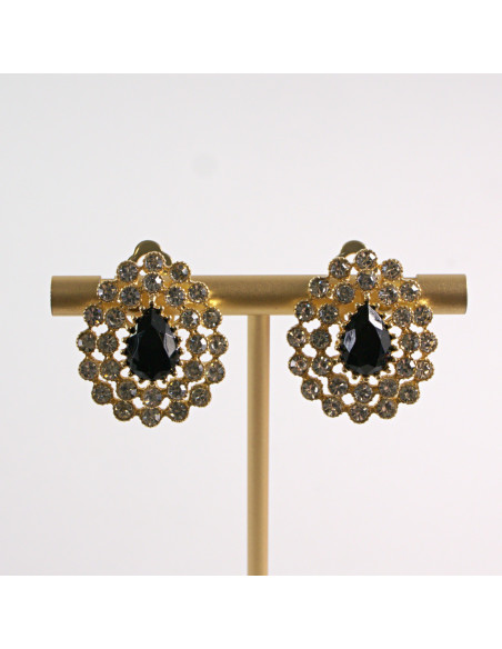 KLIPSY DO USZU LOLITA AKCESORIA CRYSTAL ZŁOTE ŁEZKI