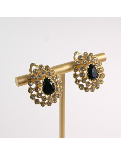 KLIPSY DO USZU LOLITA AKCESORIA CRYSTAL ZŁOTE ŁEZKI 2