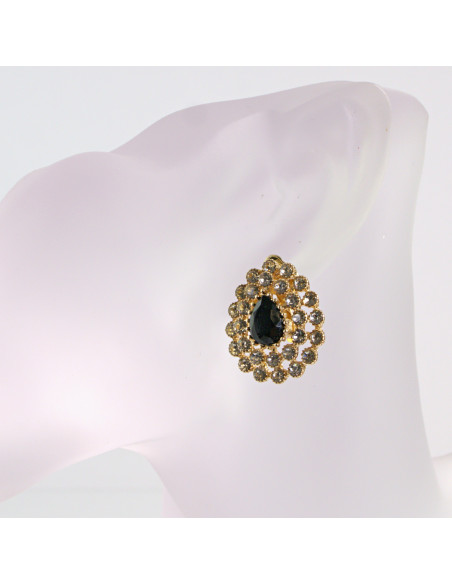 KLIPSY DO USZU LOLITA AKCESORIA CRYSTAL ZŁOTE ŁEZKI