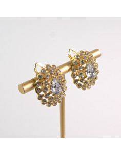 KLIPSY DO USZU LOLITA AKCESORIA CRYSTAL ZŁOTE ŁEZKI 2