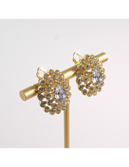 KLIPSY DO USZU LOLITA AKCESORIA CRYSTAL ZŁOTE ŁEZKI