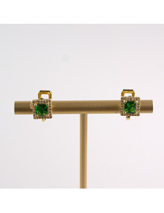 KLIPSY DO USZU LOLITA AKCESORIA CRYSTAL ZŁOTE ZIELONE