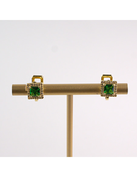 KLIPSY DO USZU LOLITA AKCESORIA CRYSTAL ZŁOTE ZIELONE