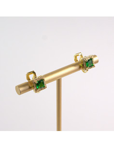 KLIPSY DO USZU LOLITA AKCESORIA CRYSTAL ZŁOTE ZIELONE 2