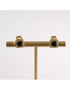 KLIPSY DO USZU LOLITA AKCESORIA CRYSTAL ZŁOTE CZARNY