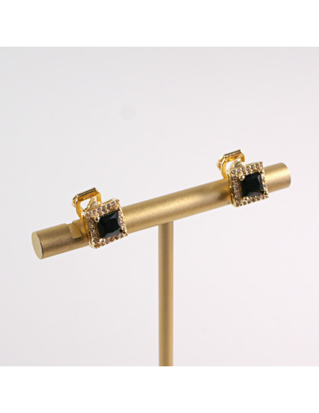 KLIPSY DO USZU LOLITA AKCESORIA CRYSTAL ZŁOTE CZARNY