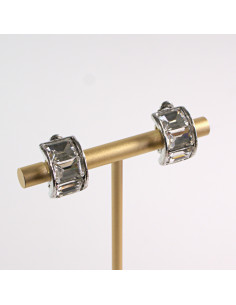 KLIPSY DO USZU LOLITA AKCESORIA KLASYCZNE SREBRNE CRYSTAL 2