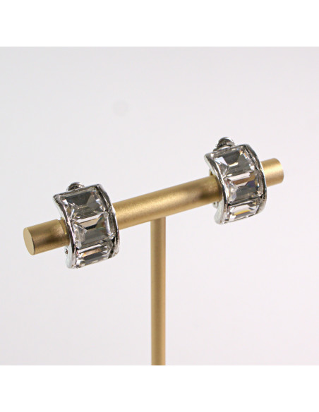 KLIPSY DO USZU LOLITA AKCESORIA KLASYCZNE SREBRNE CRYSTAL