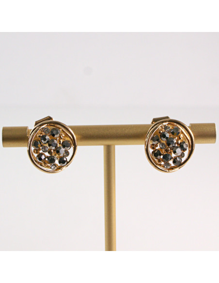 Klipsy do Uszu Lolita Akcesoria Klips do UCHA ZŁOTO- GRAFITOWE