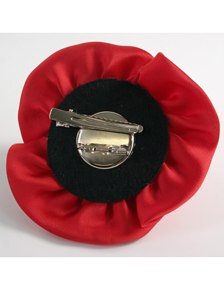 KWIAT Z MATERIAŁU BROSZKA PRZYPINKA LOLITA AKCESORIA POTRÓJNA RÓŻA CZERWONY