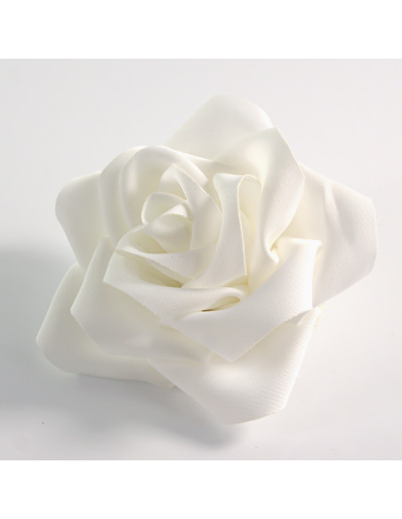 KWIAT Z MATERIAŁU BROSZKA PRZYPINKA LOLITA AKCESORIA RÓŻA RÓZYCZKA ECRU