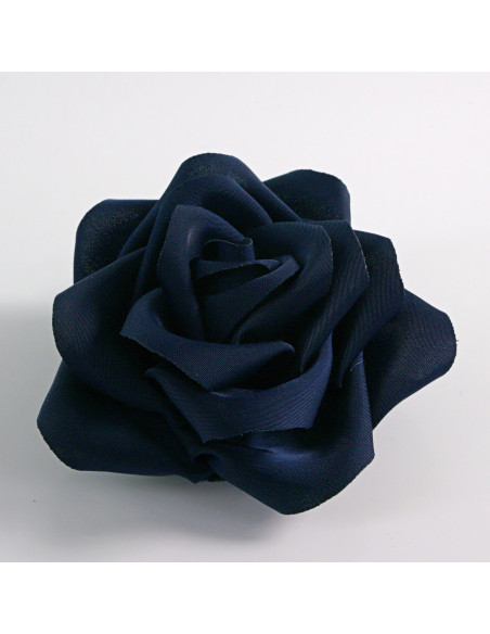 KWIAT Z MATERIAŁU BROSZKA PRZYPINKA LOLITA AKCESORIA RÓŻA RÓZYCZKA GRANATOWY