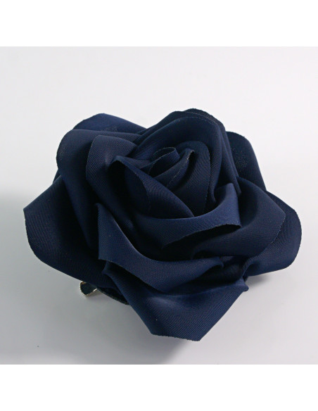 KWIAT Z MATERIAŁU BROSZKA PRZYPINKA LOLITA AKCESORIA RÓŻA RÓZYCZKA GRANATOWY