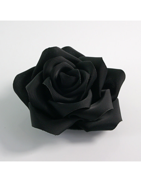 KWIAT Z MATERIAŁU BROSZKA PRZYPINKA LOLITA AKCESORIA RÓŻA RÓZYCZKA CZARNY