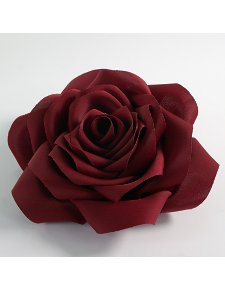 KWIAT Z MATERIAŁU BROSZKA PRZYPINKA LOLITA AKCESORIA  RÓŻA 12 cm BURGUND