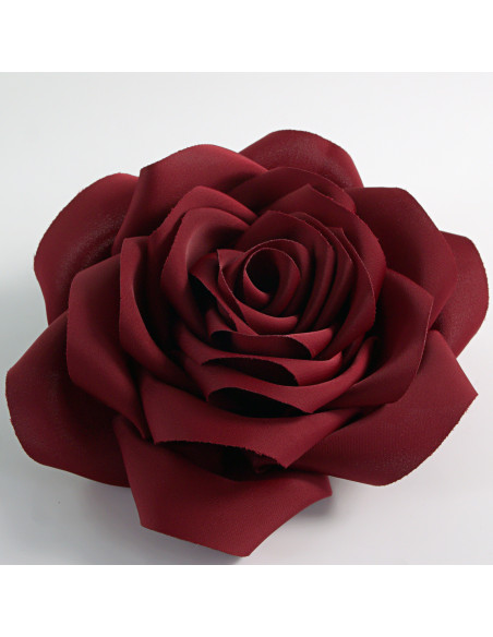 KWIAT Z MATERIAŁU BROSZKA PRZYPINKA LOLITA AKCESORIA  RÓŻA 12 cm BURGUND