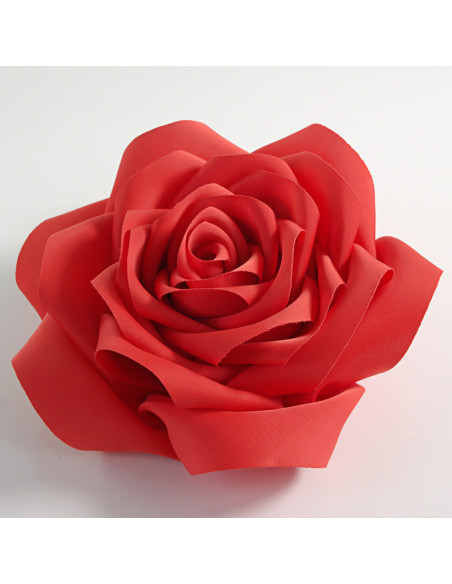 KWIAT Z MATERIAŁU BROSZKA PRZYPINKA LOLITA AKCESORIA  RÓŻA 12 cm CZERWONY