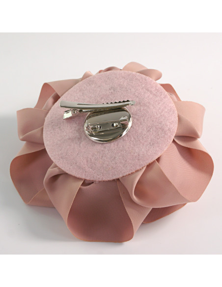 KWIAT Z MATERIAŁU BROSZKA PRZYPINKA LOLITA AKCESORIA  RÓŻA 12 cm RÓŻOWY