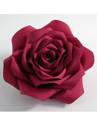 KWIAT Z MATERIAŁU BROSZKA PRZYPINKA LOLITA AKCESORIA RÓŻA 12 cm BORDOWY-RÓŻ