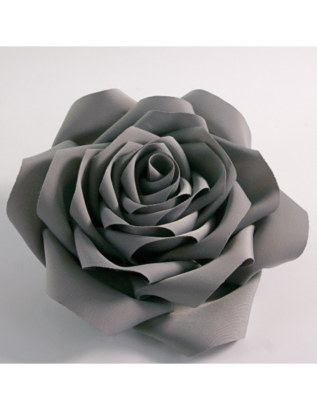 KWIAT Z MATERIAŁU BROSZKA PRZYPINKA LOLITA AKCESORIA  RÓŻA 12 cm SZARY