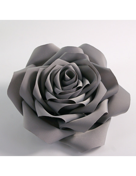 KWIAT Z MATERIAŁU BROSZKA PRZYPINKA LOLITA AKCESORIA  RÓŻA 12 cm SZARY