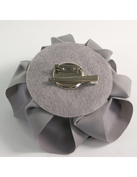 KWIAT Z MATERIAŁU BROSZKA PRZYPINKA LOLITA AKCESORIA  RÓŻA 12 cm SZARY